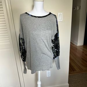 Anthropology Classic long sleeve cotton and silk t-shirt